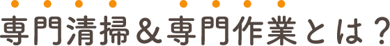 専門清掃＆専門作業とは？？
