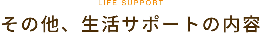 その他、生活支援サービスの内容